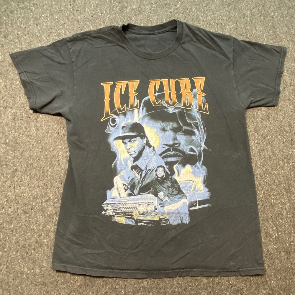 Ice Cube Graphic T Shirt L Large Mens Black Rap Tee Streetwear Lowrider Smoke